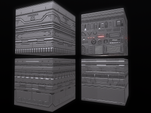 Sci-fi trim sheet 3D 模型