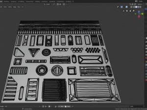 Sci-fi trim sheet 3D 模型
