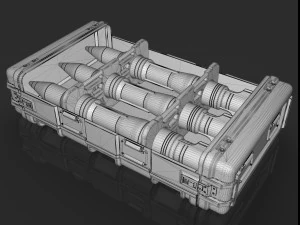 sci-fi military container 3D Model