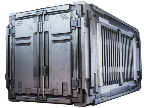 Recipiente industrial de fic&ccedil;&atilde;o cient&iacute;fica Modelo 3D