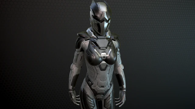 sci-fi girl solder 3D Model .c4d .max .obj .3ds .fbx .stl .blend