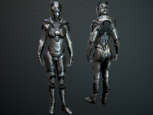 sci-fi girl solder Modelo 3D
