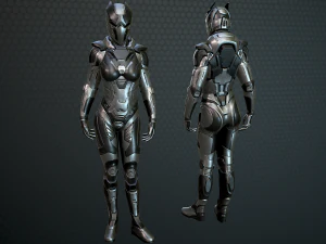 sci-fi girl solder 3D Model