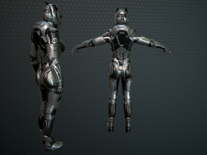 sci-fi girl solder Modelo 3D