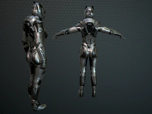 sci-fi girl solder 3D Model