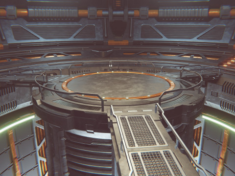 Sci-fi industrial Hangar Scene - Rework-Tessla 3D 모델
