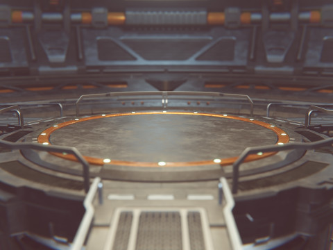 Sci-fi industrial Hangar Scene - Rework-Tessla 3D 모델