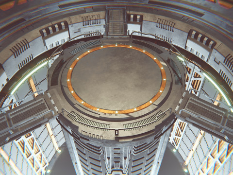 Sci-fi industrial Hangar Scene - Rework-Tessla 3D 모델