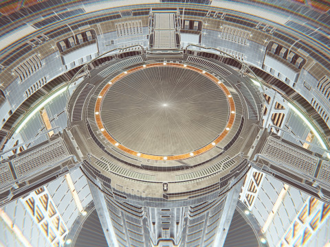 Sci-fi industrial Hangar Scene - Rework-Tessla 3D 모델