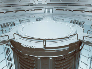 Sci-fi industrial Hangar Scene - Rework-Tessla 3D Model
