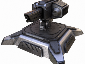 sci-fi turret low-poly Modello 3D