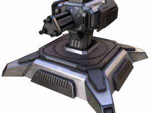 sci-fi turret low-poly Modello 3D
