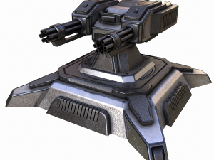 sci-fi turret low-poly Modello 3D