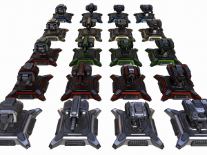 sci-fi turret low-poly Modello 3D