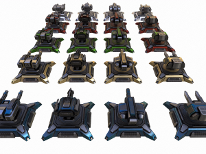 sci-fi turret low-poly Modello 3D