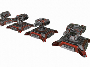 sci-fi turret low-poly Modello 3D