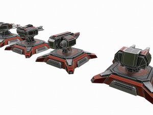 sci-fi turret low-poly Modello 3D