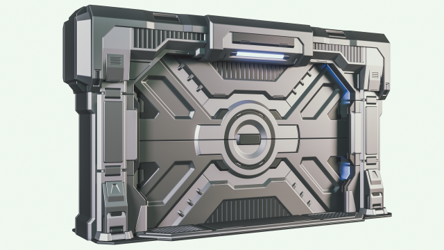 sci-fi door 3D 모델 .c4d .max .obj .3ds .fbx .stl .blend 