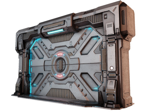 Sci-fi door game Modèle 3D