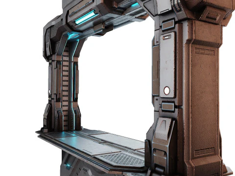 Sci-fi door game 3D Model