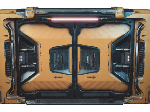 Sci-fi Industrial Door Game 3D Модель