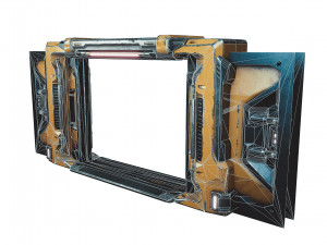 Sci-fi Industrial Door Game 3D Модель