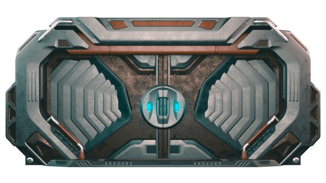 Sci-fi Industrial Door Modelo 3D .c4d .max .obj .3ds .fbx .stl .blend 