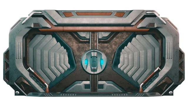 Sci-fi Industrial Door 3D Model .c4d .max .obj .3ds .fbx .stl .blend