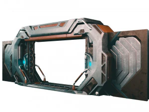 Sci-fi Industrial Door 3D Model