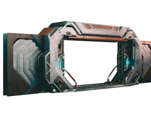 Sci-fi Industrial Door 3D Model
