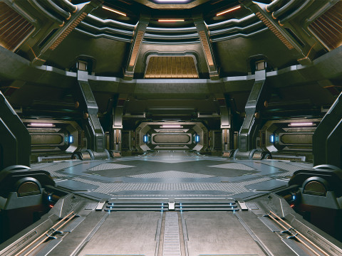 Sci-Fi Industrial Scene Black Abyss 3D 모델