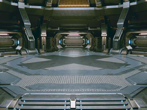 Sci-Fi Industrial Scene Black Abyss 3D 模型