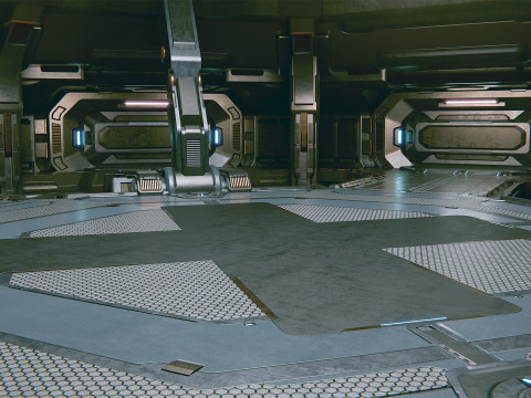 Sci-Fi Industrial Scene Black Abyss 3D 模型