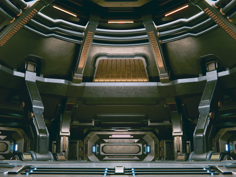 Sci-Fi Industrial Scene Black Abyss 3D 模型