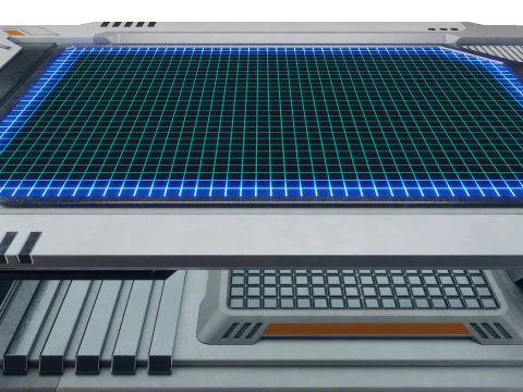 공상 과학 홀로그램 제어판 3D 모델