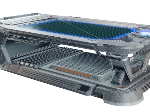 공상 과학 홀로그램 제어판 3D 모델