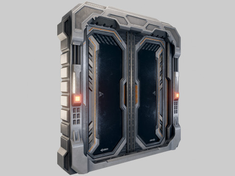 Sci-fi Door Game Glass Modelo 3D