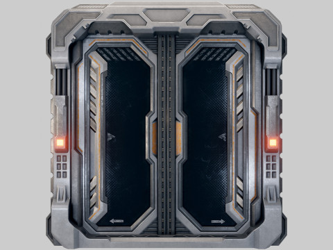 Sci-fi Door Game Glass Model 3D