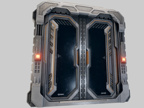 Sci-fi Door Game Glass Model 3D