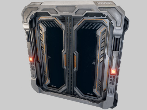 Sci-fi Door Game Glass Model 3D
