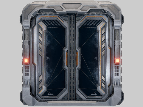 Sci-fi Door Game Glass Model 3D