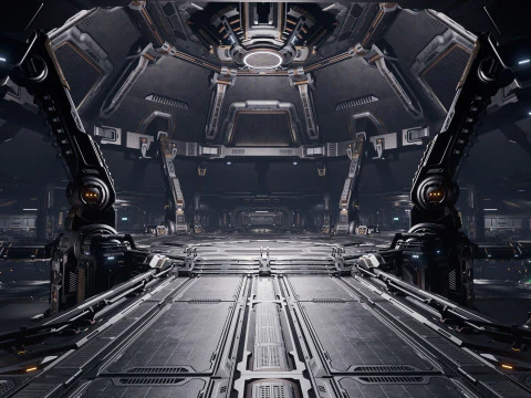 Sci-Fi-Industriebasis Unreal Engine 4 3D Modell