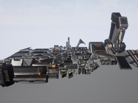 Sci-Fi Industrial Base Unreal Engine 4 3D Модель