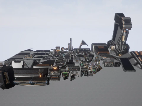 Sci-Fi Industrial Base Unreal Engine 4 3D Model