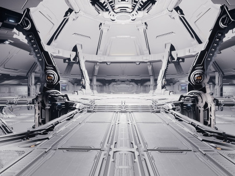Sci-Fi Industrial Base Unreal Engine 4 3D Модель
