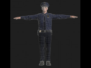 Polyce Man triangulate with rigg and skin Modelo 3D