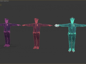 Polyce Man triangulate with rigg and skin Modelo 3D