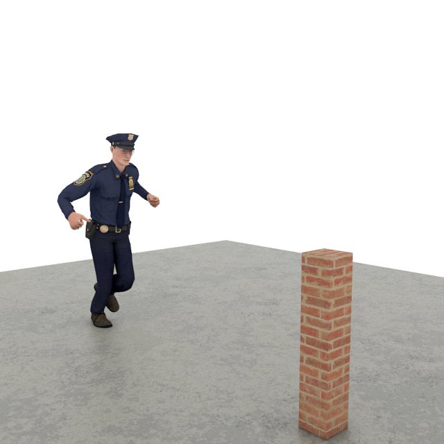 PolyceMan run to flip Model 3D .c4d .max .obj .3ds .fbx .stl .blend 