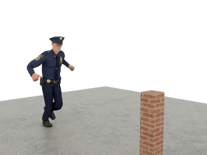 PolyceMan бежит переворачивать 3D Модель