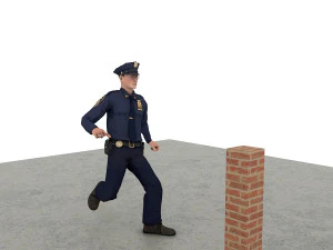PolyceMan run to flip 3D Model